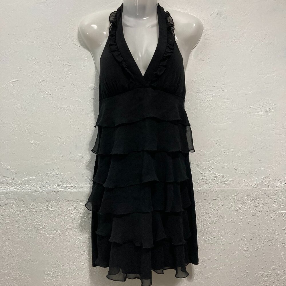 Appropriate Behavior Mini Dress Grunge Sheer Ruffle Backless Black Size M